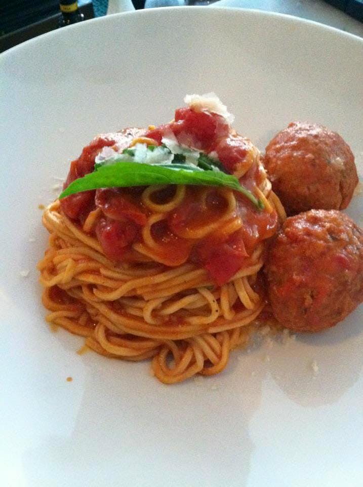 Order Spaghettini with Meatballs - Pasta food online from Cafe Quattro store, Boston on bringmethat.com