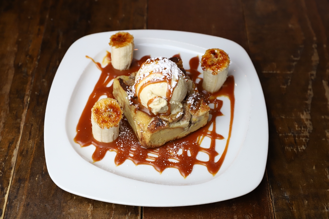 Order Banana Foster Bread Pudding food online from Plank Seafood Provisions store, Omaha on bringmethat.com
