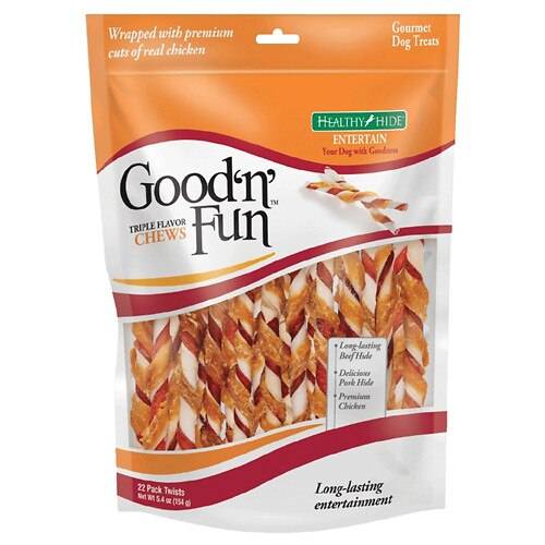 Order Good 'n' Fun Triple Flavor Twist Chews For Dogs - 22.0 ea food online from Walgreens store, Lincoln on bringmethat.com