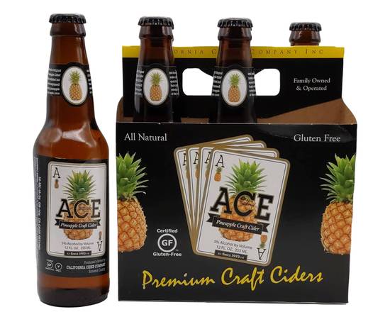 Order Ace cider pineapple 6pk 12oz Bt food online from Divine Wine and Spirits store, San Diego on bringmethat.com