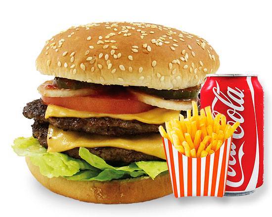 Order Double Cheeseburger Combo food online from Us Kennedy Fried Chicken store, New York on bringmethat.com