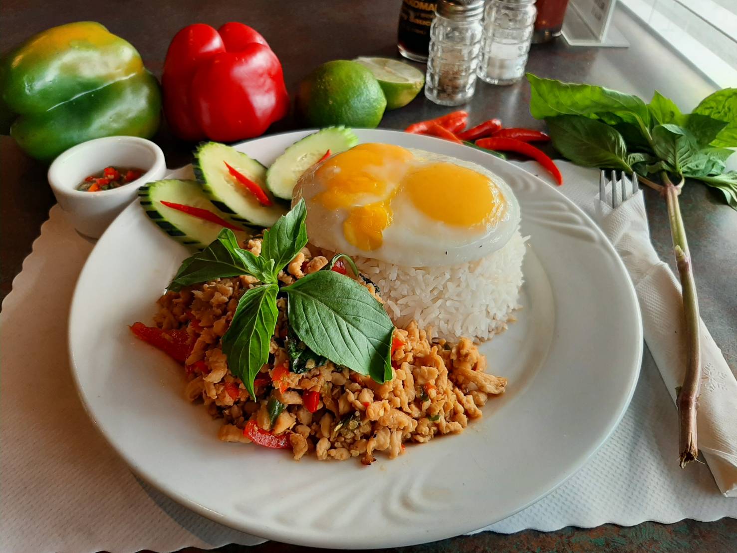 Order Pad Kaprow food online from Tup Tim Thai Cuisine store, Salem on bringmethat.com