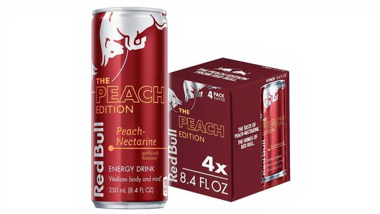 Order Red Bull Peach 8.4oz (4 pack) food online from Mac On 4th store, Alton on bringmethat.com