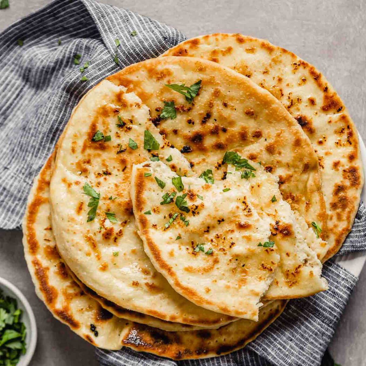 Order Whole Wheat Garlic Naan food online from Fire Naan store, Pleasanton on bringmethat.com