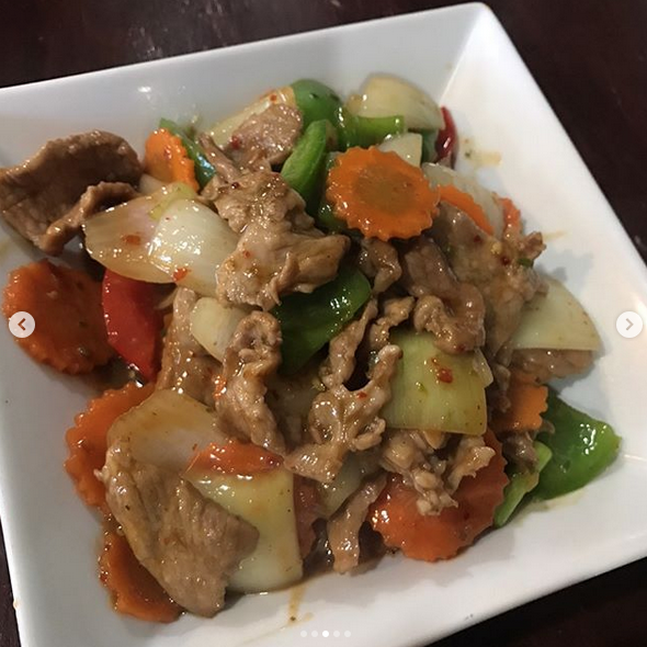 Order Spicy Pork food online from Wanya Thai Restaurant store, Canyon Country on bringmethat.com