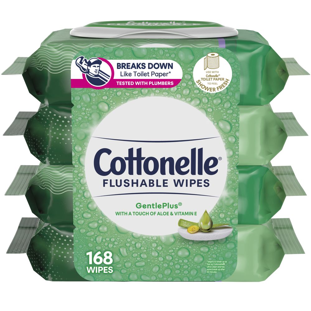 Order Cottonelle GentlePlus Flushable Wet Wipes - 4 pack, 168 ct food online from Rite Aid store, READING on bringmethat.com