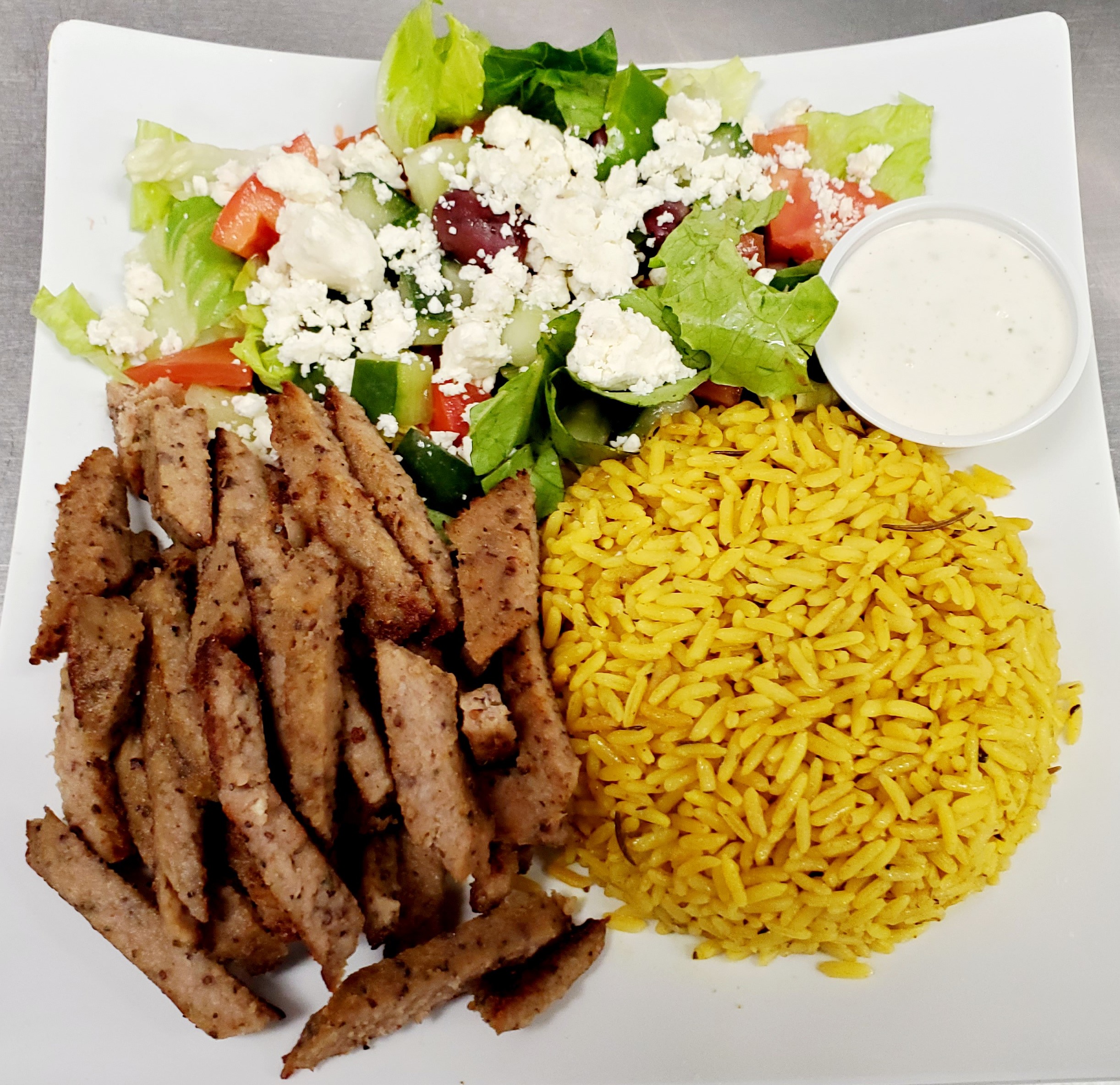 Order Traditional Gyro Platter food online from Rosemary Grill store, Gibsonton on bringmethat.com