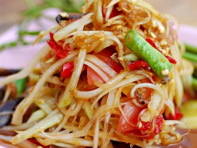 Order S02. Lao Papaya Salad food online from Pho Vieng store, Fort Worth on bringmethat.com