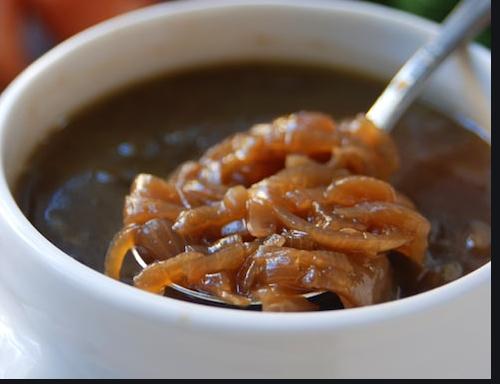 Order French Onion Soup food online from Oki Style Dogs & Wraps store, Los Angeles on bringmethat.com