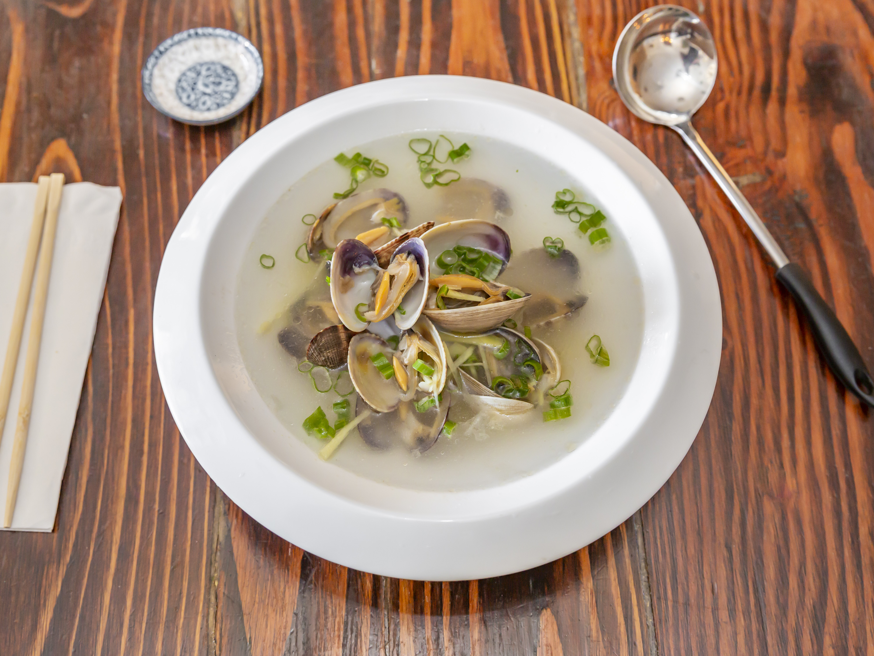 Order Clams and Ginger Soup food online from Indian, The Tavern store, San Gabriel on bringmethat.com