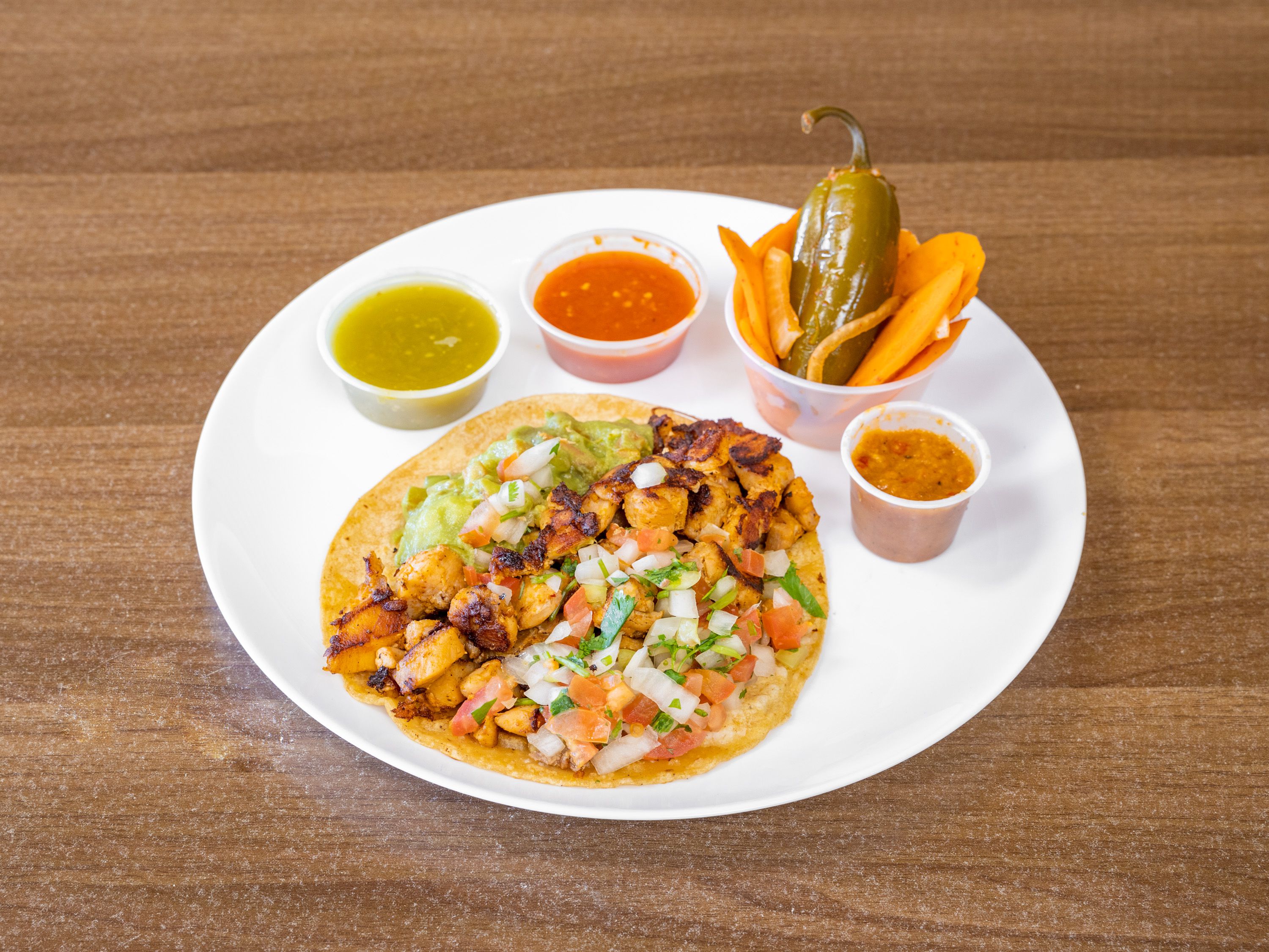Order Chicken Taco food online from Albertacos Mexican Food store, Orange on bringmethat.com