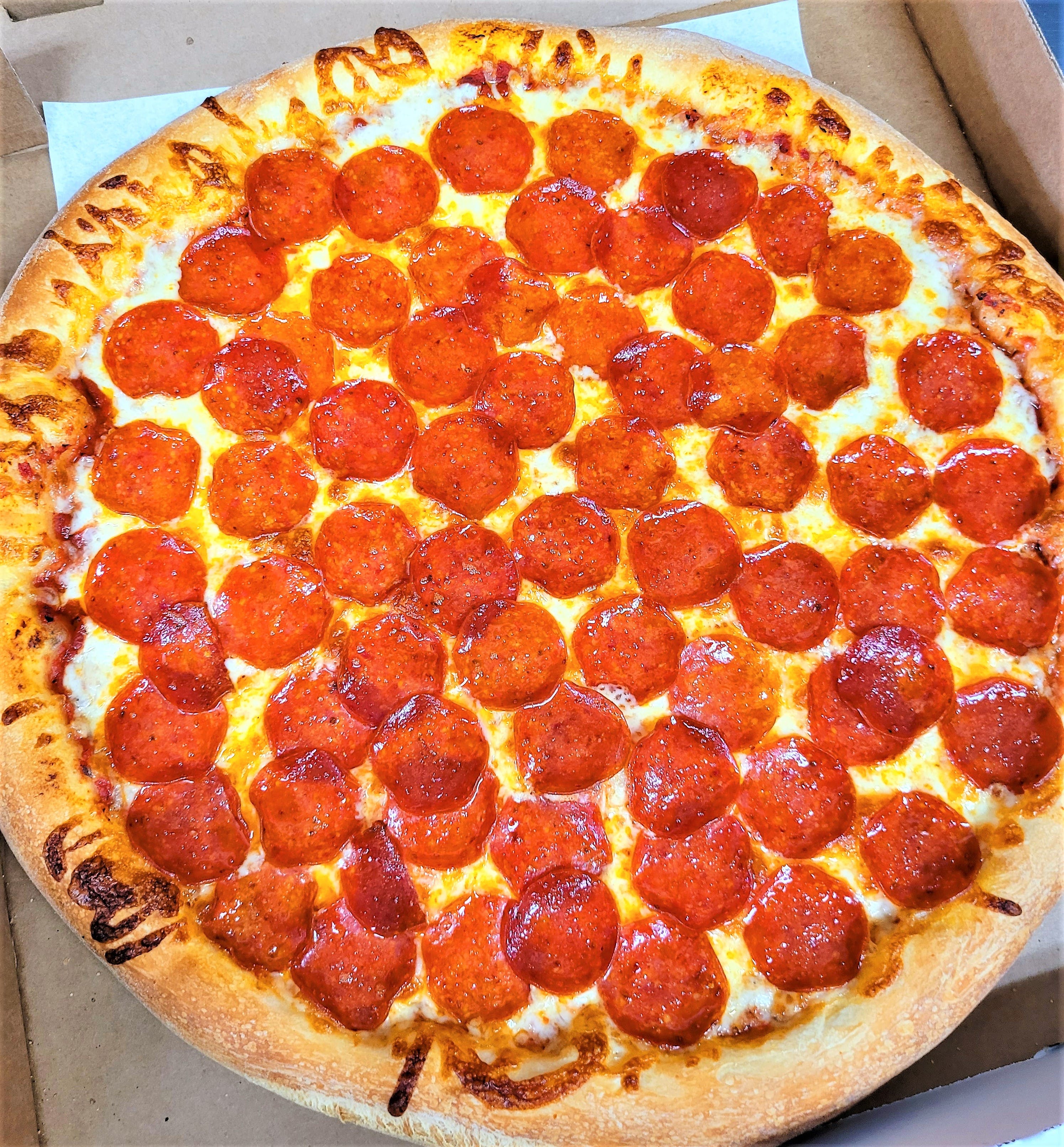 Order Pepperoni Pizza - X-Large 18'' (12 Slices) food online from Cybelle's Pizza Restaurant store, Oakland on bringmethat.com