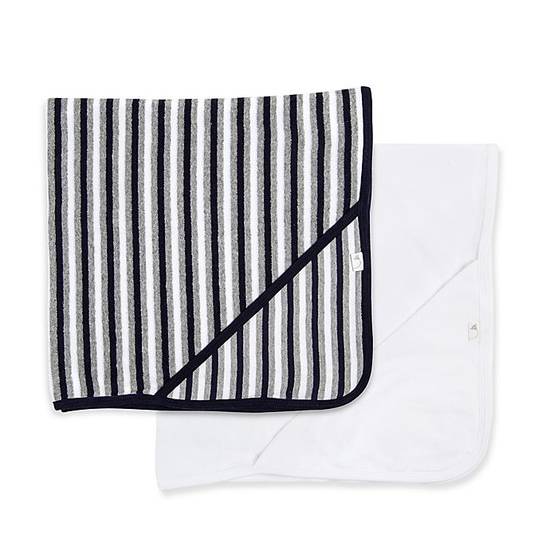 Order Burt's Bees Baby® 2-Pack Striped Hooded Towels in Blueberry food online from Buybuy Baby store, Christiana on bringmethat.com