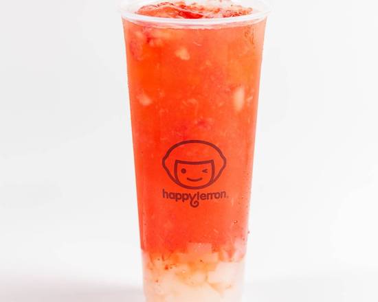 Order F2. Strawberry Jasmine Green Tea with Lychee Jelly food online from Happy Lemon store, San Diego on bringmethat.com
