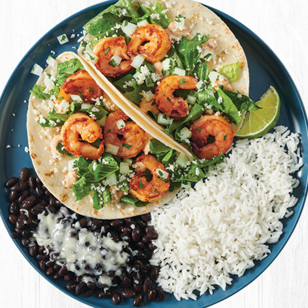 Order Chipotle Garlic Shrimp Two Taco Plate food online from Rubio store, San Diego on bringmethat.com