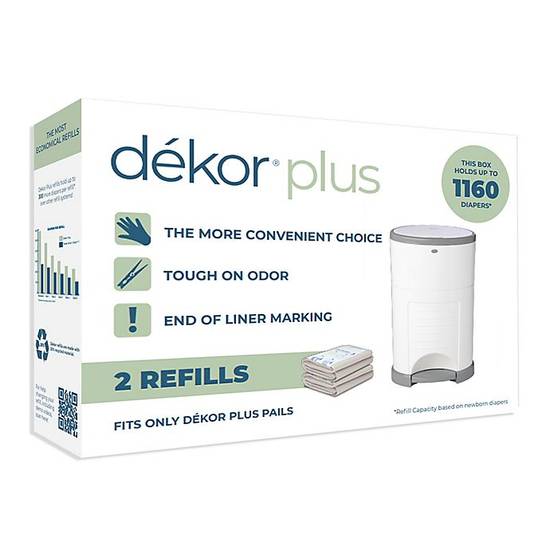 Order Dékor® Plus Hands-Free Diaper Pail Refills (2-Pack) food online from Bed Bath & Beyond store, Williston on bringmethat.com