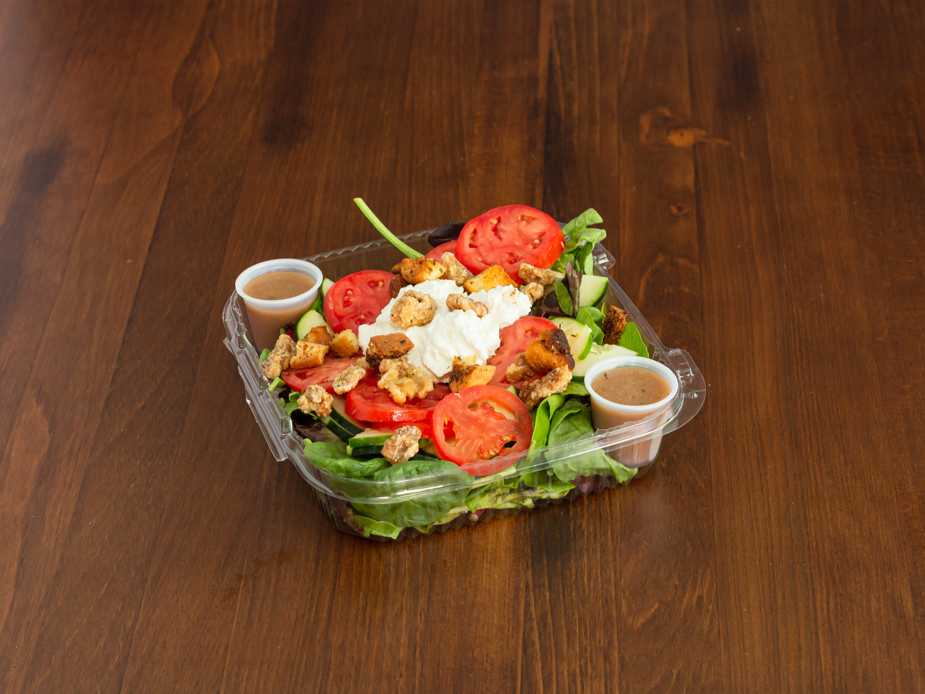 Order Warm Goat Cheese and Carmelized Walnut Salad food online from The Ten Top store, Norfolk on bringmethat.com