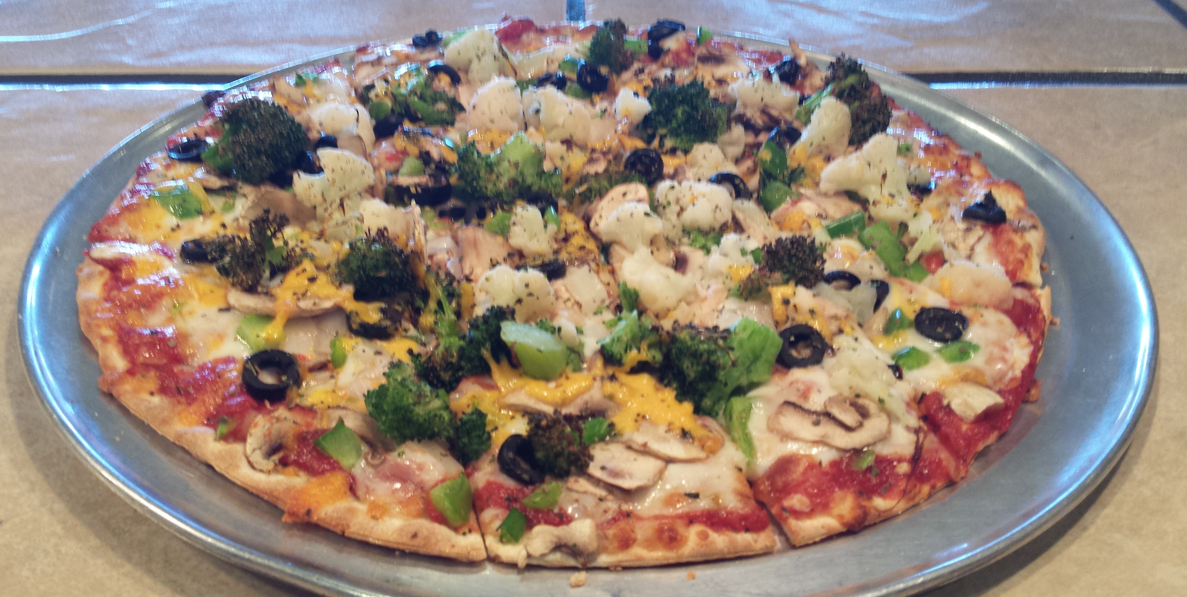 Order Thin Crust Veggie Supreme Pizza food online from Firehouse Pizza store, East Peoria on bringmethat.com