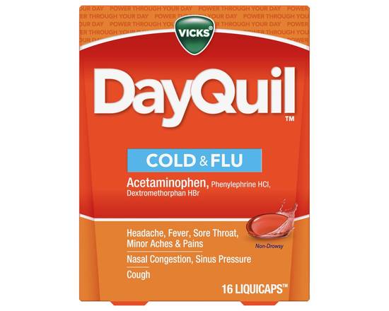 Order Vicks Dayquil Cold & Flu Relief Liquicaps 16Ct food online from Rocket store, Portland on bringmethat.com