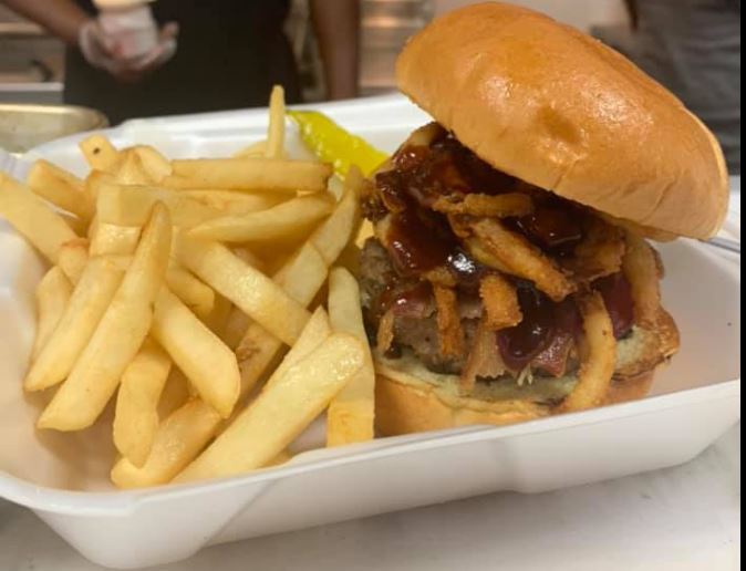 Order Bourbon and Brew Burger food online from Beervana Taphouse store, Newport News on bringmethat.com