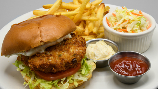 Order Crab Cake Sandwich food online from Mitchell's Fish Market store, Louisville on bringmethat.com