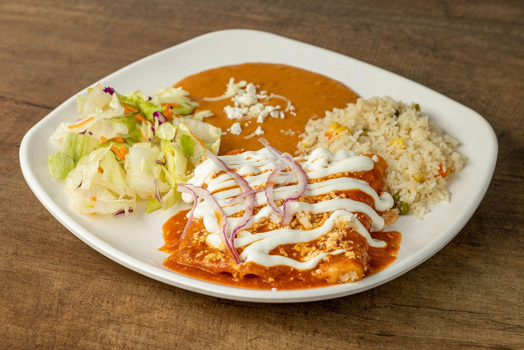 Order Enchiladas Rojas food online from Culichis & Beer Mira Loma store, Mira Loma on bringmethat.com