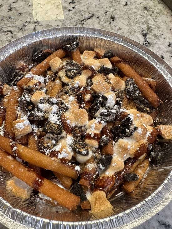 Order Loaded Funnel Cake Fries food online from The Pizza Cutters store, Syracuse on bringmethat.com
