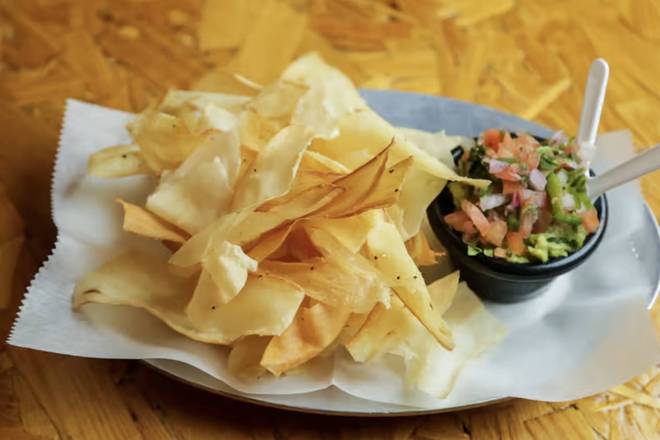 Order Yuca Chips & Guacamole food online from Black Iron Burger store, New York on bringmethat.com
