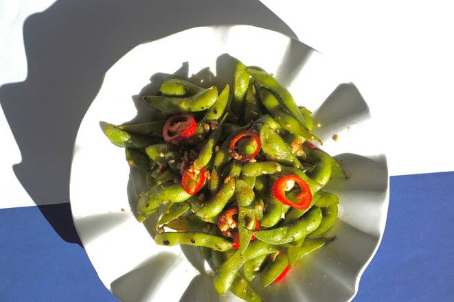 Order Spicy Edamame food online from My Vegan Gold store, Los Angeles on bringmethat.com