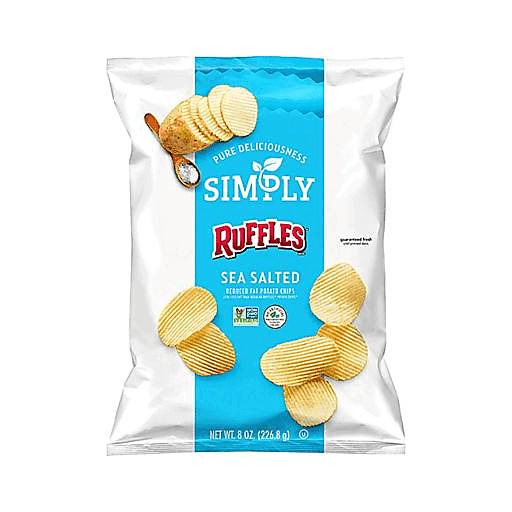 Order Simply Ruffles Reduced Fat Sea Salted (8 OZ) 130698 food online from Bevmo! store, Chico on bringmethat.com