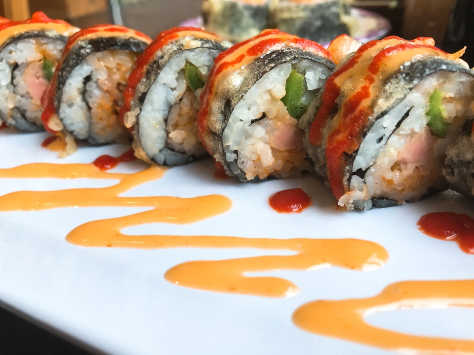 Order Heart Attack roll (8Pcs.) food online from Gorilla King Sushi store, Chicago on bringmethat.com