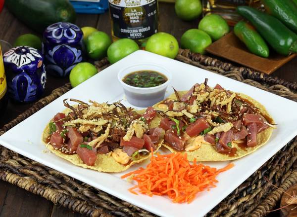 Order Tostadas de Tuna food online from Mariscos El Rey #3 store, Lakewood on bringmethat.com