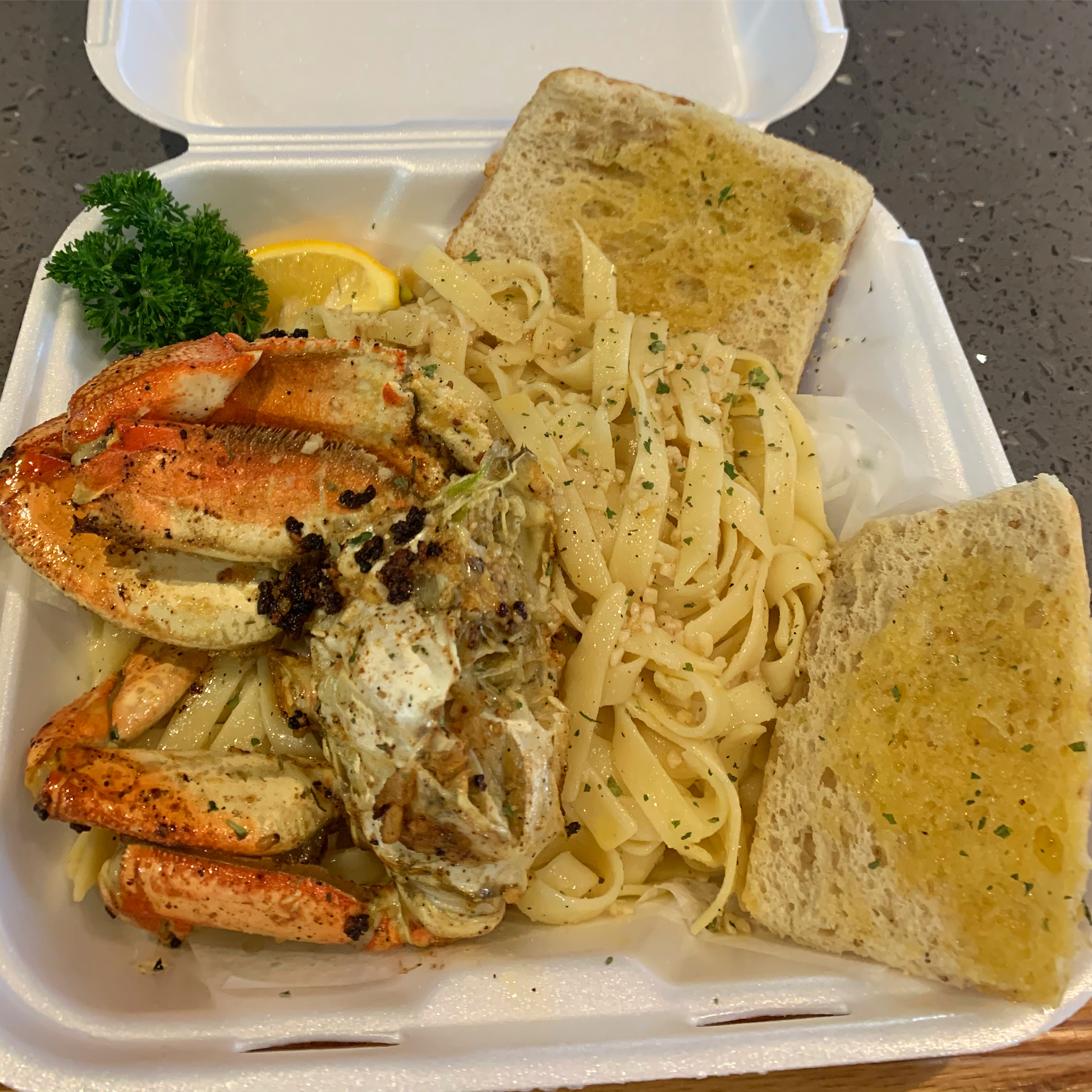 Order Garlic Crab and Noodles food online from Solid Rock Cafe store, Antioch on bringmethat.com