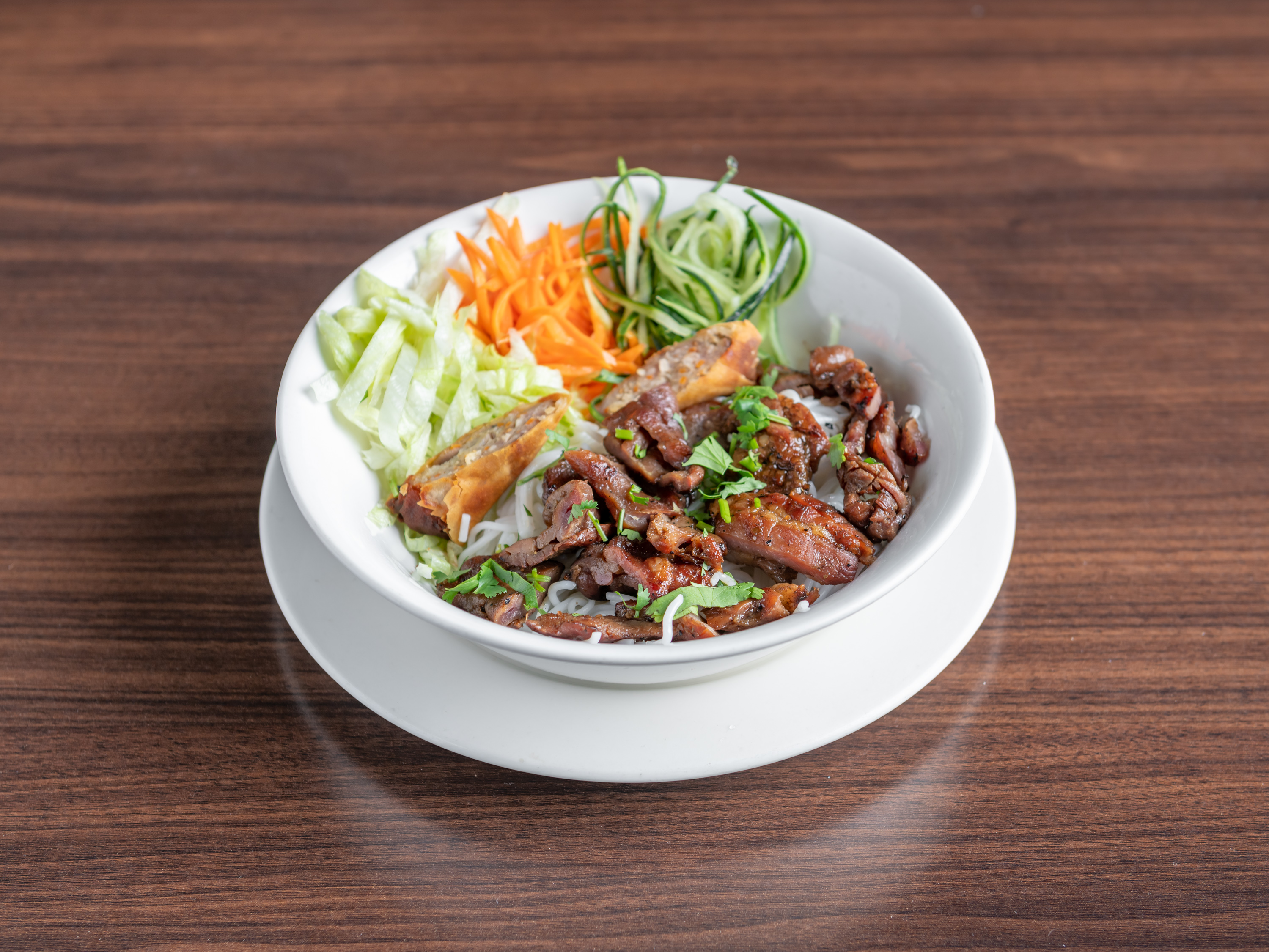 Order Grilled Pork Vermicelli Bowl with Egg Roll food online from Little V store, League City on bringmethat.com