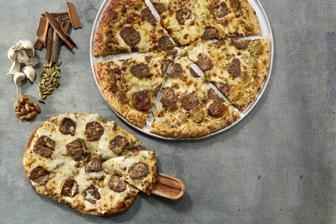 Order 14" Large Hand-Tossed Lamb Meatball  food online from Pizza Karma store, Eden Prarie on bringmethat.com