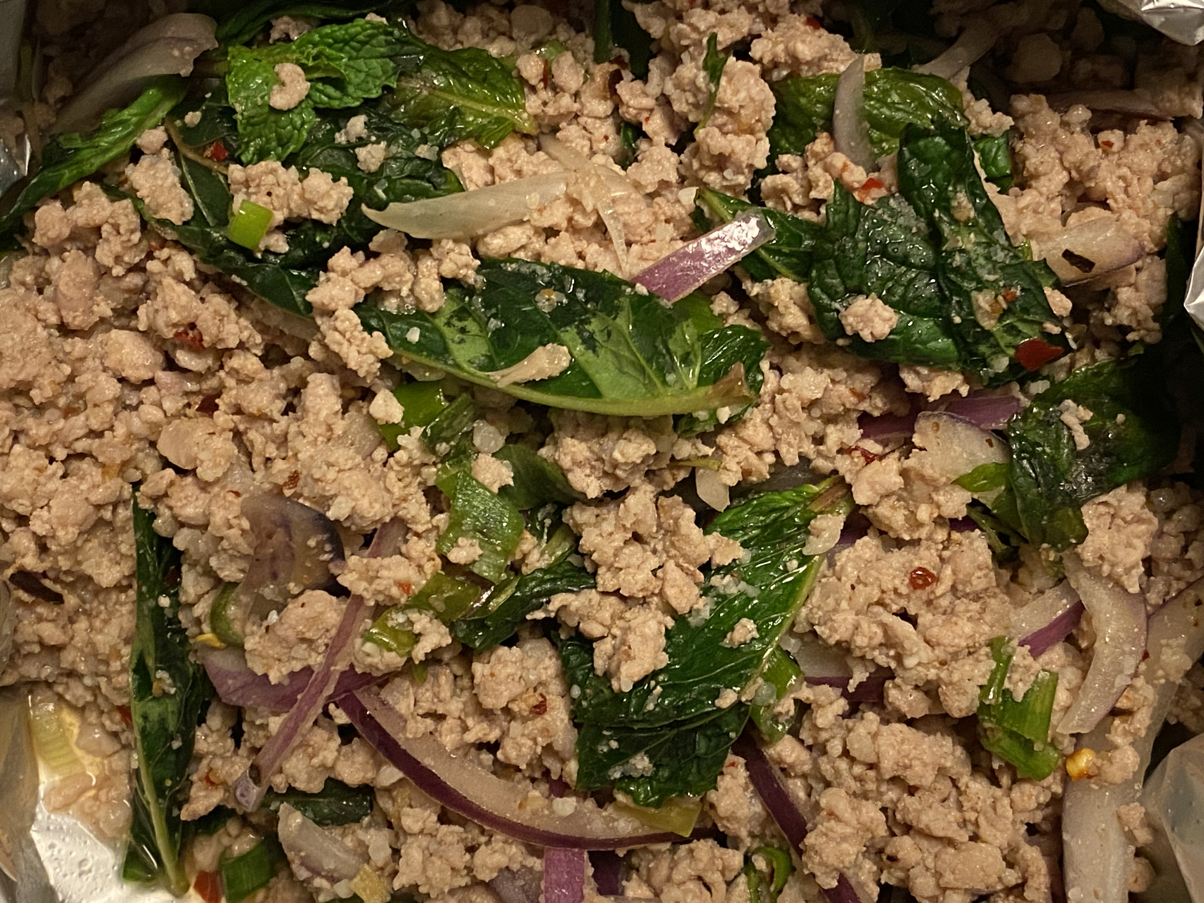 Order Larb (pork or chicken) food online from Lucky Deli store, Los Angeles on bringmethat.com