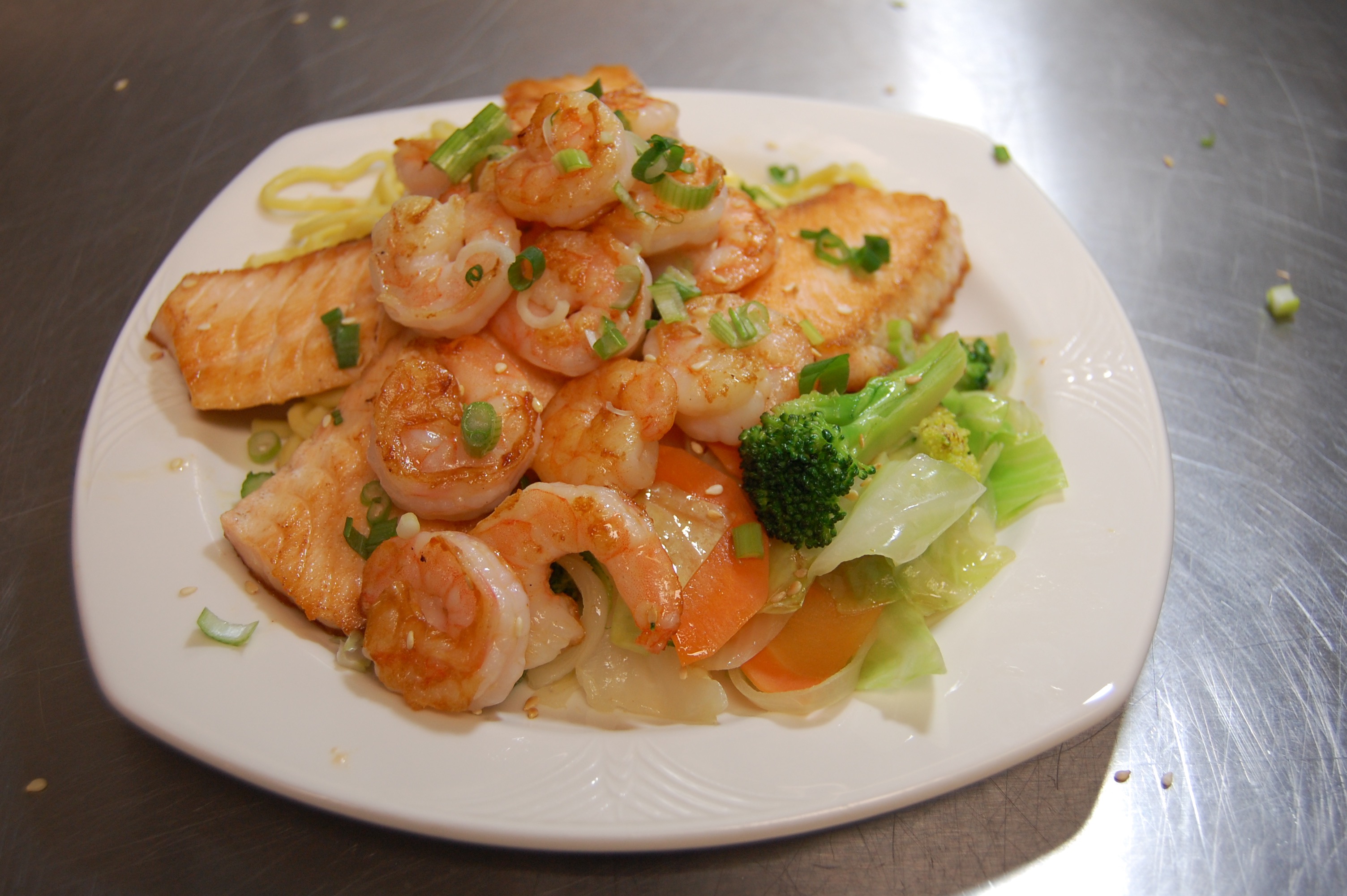 Order Salmon and Shrimp Hibachi Combo food online from Hibachi Express store, Brandywine on bringmethat.com