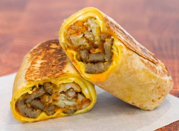 Order Sausage, Egg & Cheddar Breakfast Burrito food online from All About Breakfast store, Concord on bringmethat.com