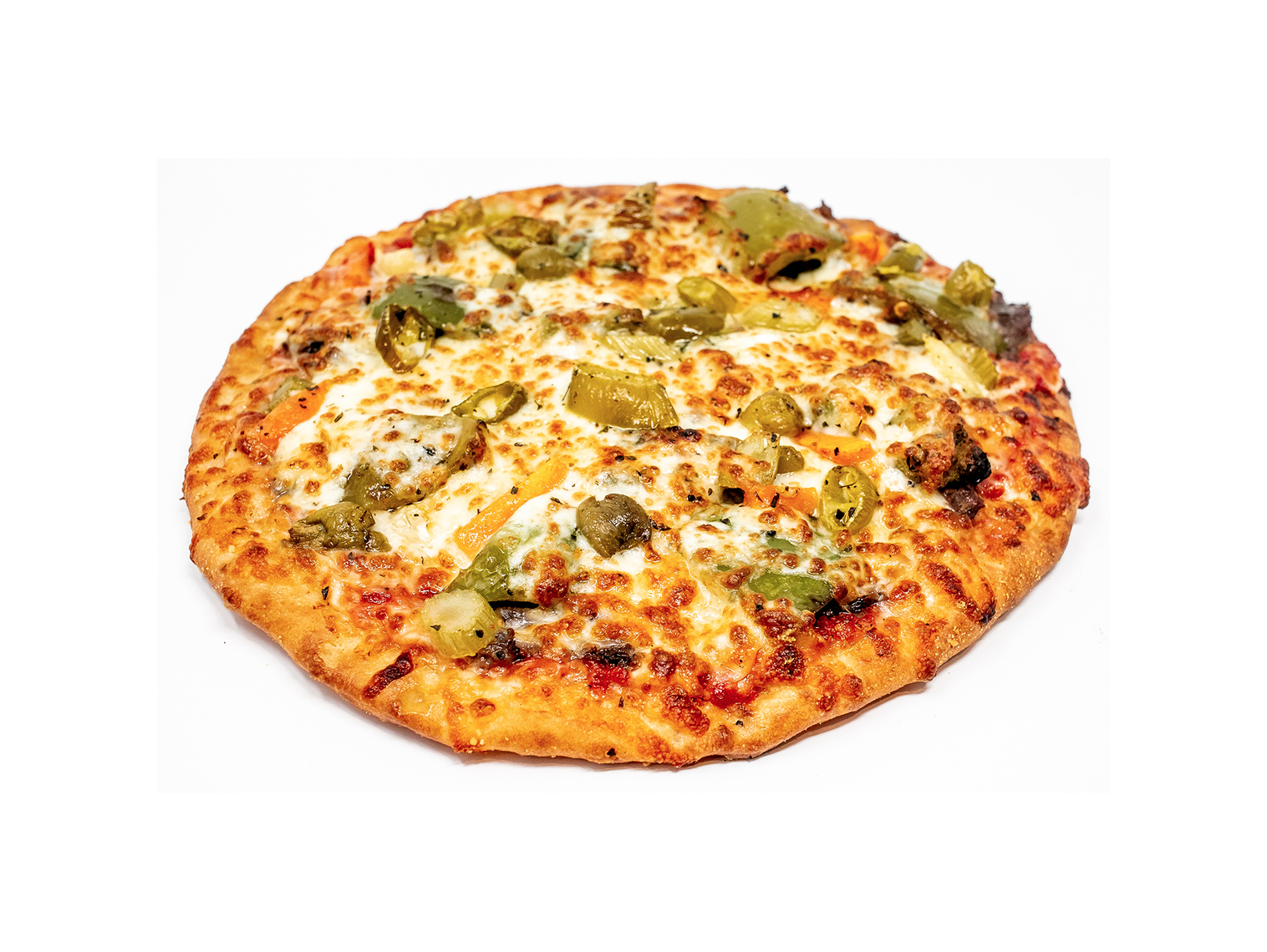 Order Beef and Giardiniera Hand Rolled Pizza food online from Buona store, Mount Prospect on bringmethat.com
