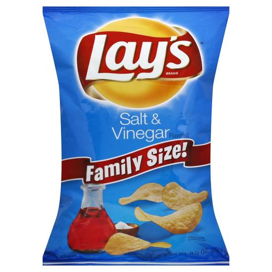 Order Lays Potato Chips Salt & Vinegar Flavored Family Size (9.5 oz) food online from Rite Aid store, Yamhill County on bringmethat.com