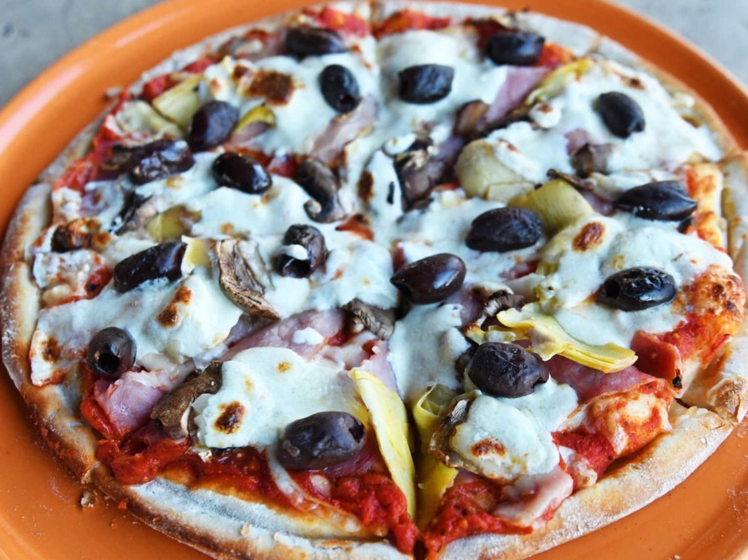 Order Capricciosa Pizza food online from Milano’s Pizzeria store, Mesa on bringmethat.com