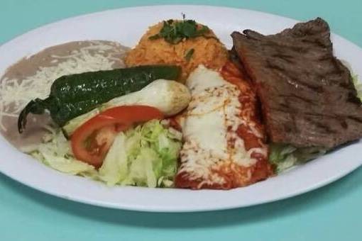 Order Tampiqueña Dinner food online from Maria's tamales y Champurrado store, Palos Heights on bringmethat.com