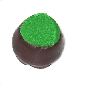 Order 1 lb. Pistachio Marzipan, Dark Chocolate food online from Black Eyed Susan Coffee-Candy-Cream & More store, Glyndon on bringmethat.com