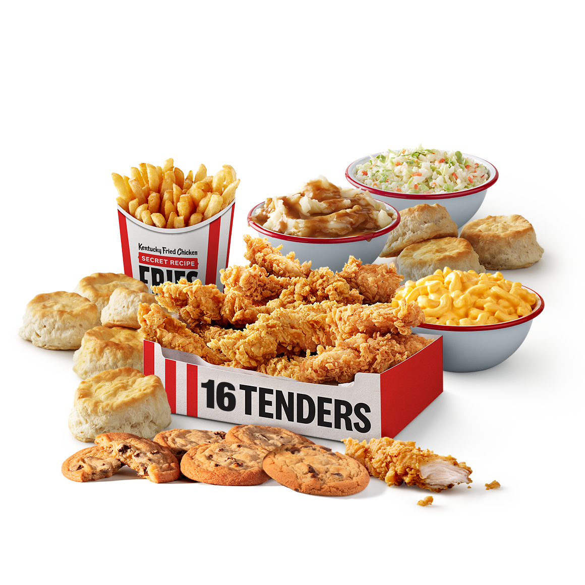 Order 16 pc. Tenders Meal with 6 FREE Cookies food online from Kfc store, Roswell on bringmethat.com