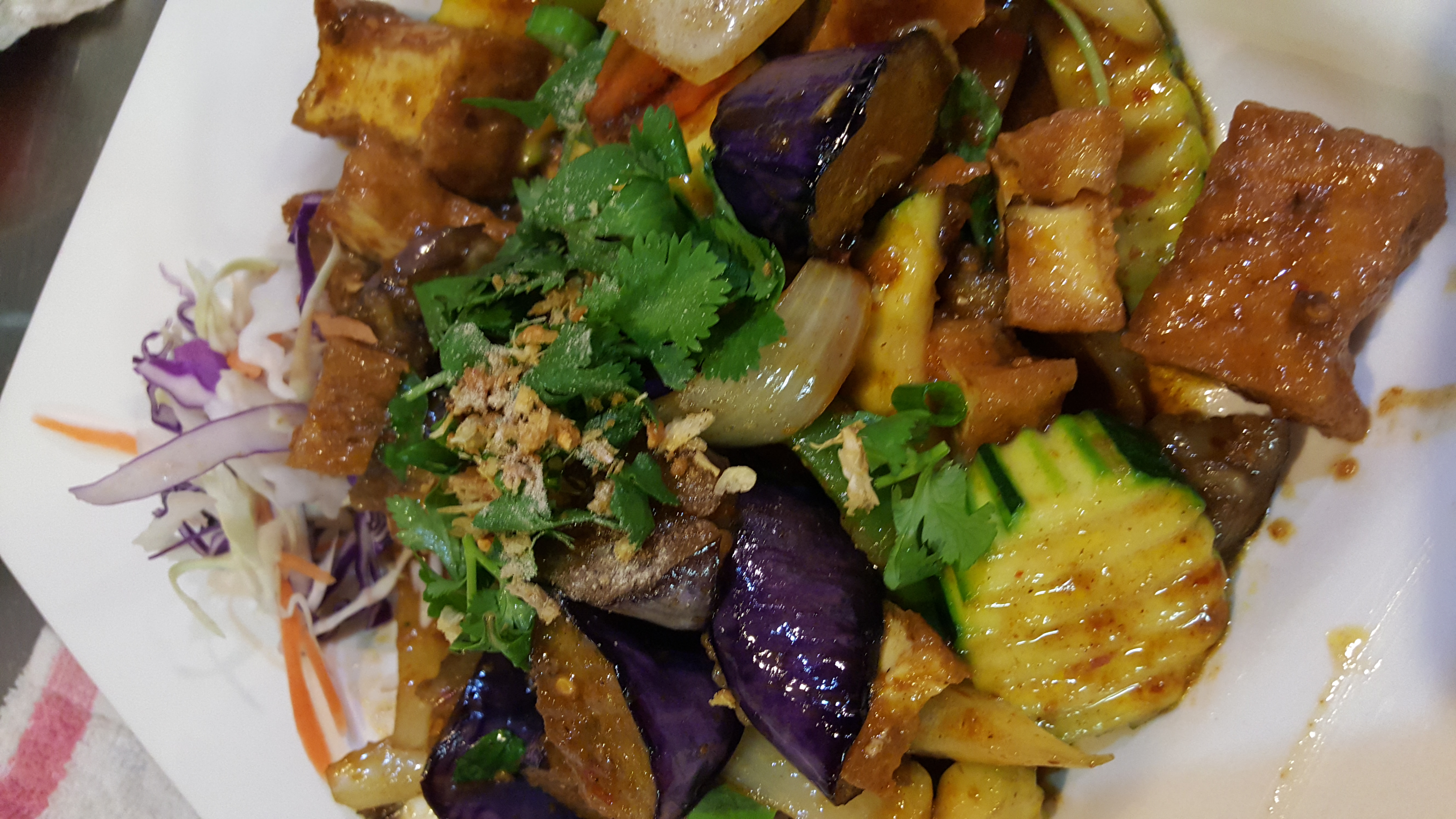 Order 41. Spicy Eggplant Entree food online from Aroma Thai Restaurant store, Imperial Beach on bringmethat.com