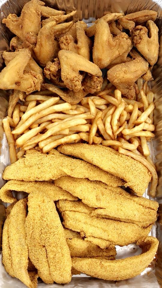 Order 10 Piece Catfish and 10 Piece Wings Combo food online from Shark Fish & Chicken store, Matteson on bringmethat.com