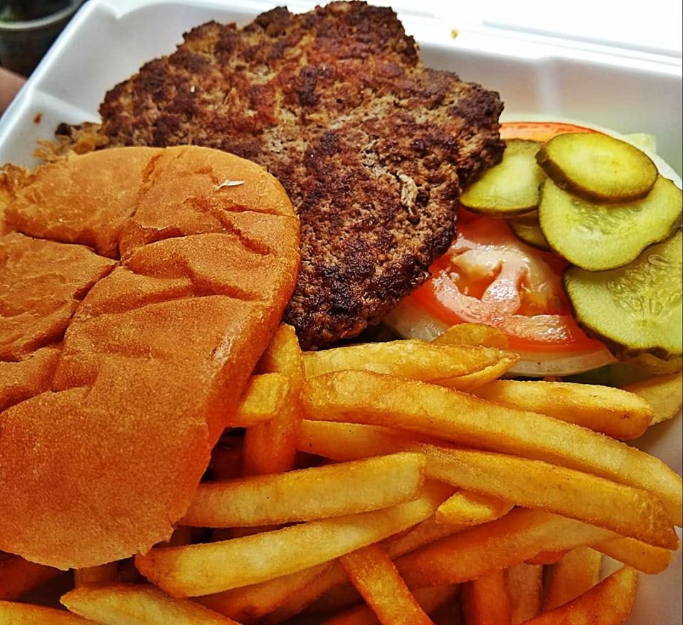 Order 1/2 lb. Ground Round Burger  food online from Moms Restaurant store, Trenton on bringmethat.com