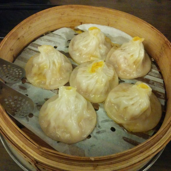 Order 127. Steam Pork and Chive Dumplings food online from Noodle Village store, New York on bringmethat.com
