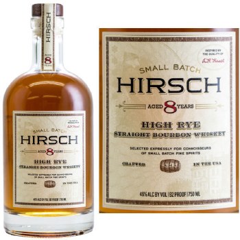 Order Hirsch 8 Year High Rye Bourbon 750ml. food online from Village Wine & Spirits store, Ventura on bringmethat.com