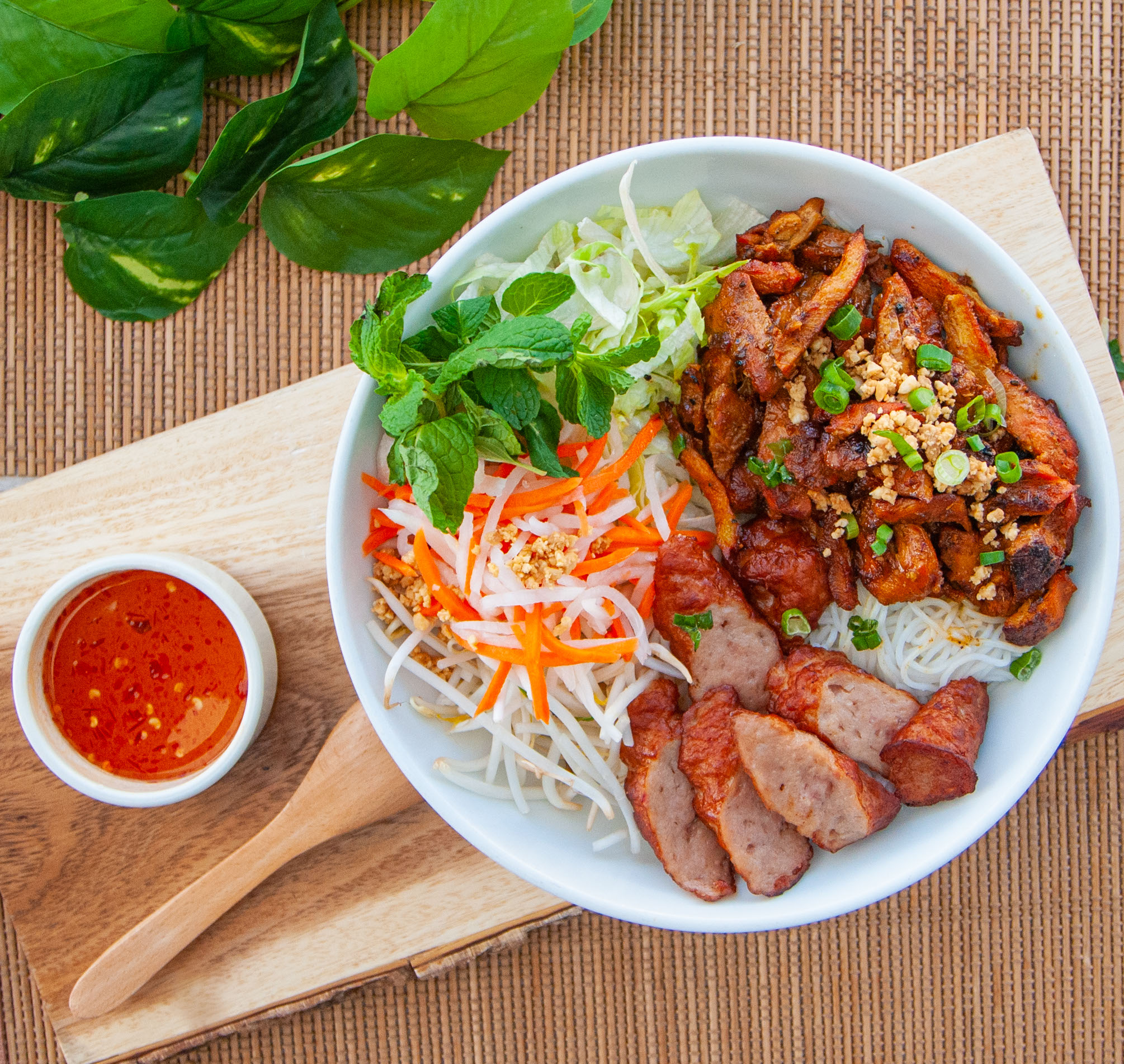 Order 44. Bun Nem Nuong with BBQ food online from Pho N Mor store, Alhambra on bringmethat.com